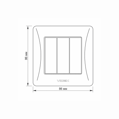 Вимикач трьохклавішний білий VIDEX BINERA - фото №5