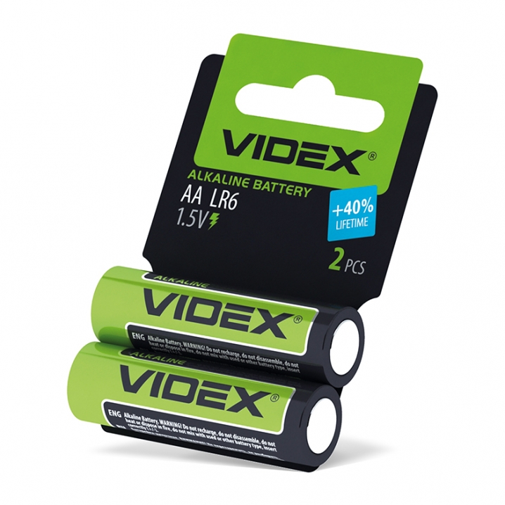 Батарейка лужна Videx LR6/AA 2шт SHRINK CARD