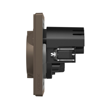 Розетка одинарна із заземленням USB-A+C 20W мокко VIDEX NOTA (VF-NT-SK1GUC-BR) - фото №3