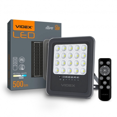LED Solar Floodlight VIDEX 500Lm 5000K