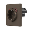 Розетка одинарна із заземленням USB-A+C 20W мокко VIDEX NOTA (VF-NT-SK1GUC-BR) - фото 