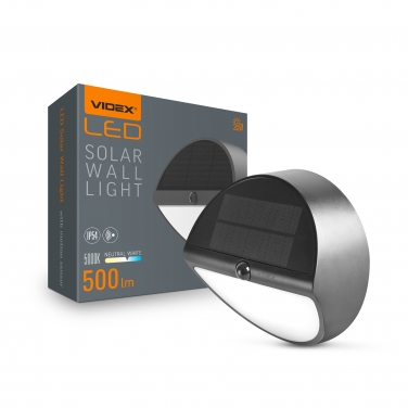 LED Solar Wall Light with motion sensor IP54 VIDEX VL-BHSO-002-S 500Lm 5000K
