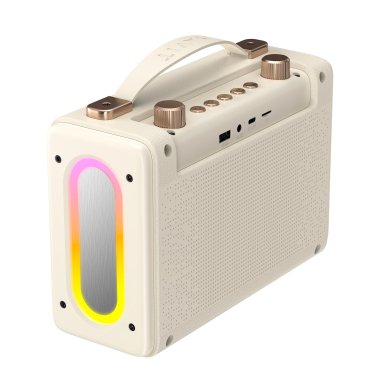 Портативна ретро колонка караоке HAVIT SK823BT 16W RGB Beige - фото №6