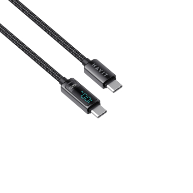 Кабель Type-C to Type-C HAVIT HV-CB6247 PD100W 5A 2м з LED екраном - фото №5