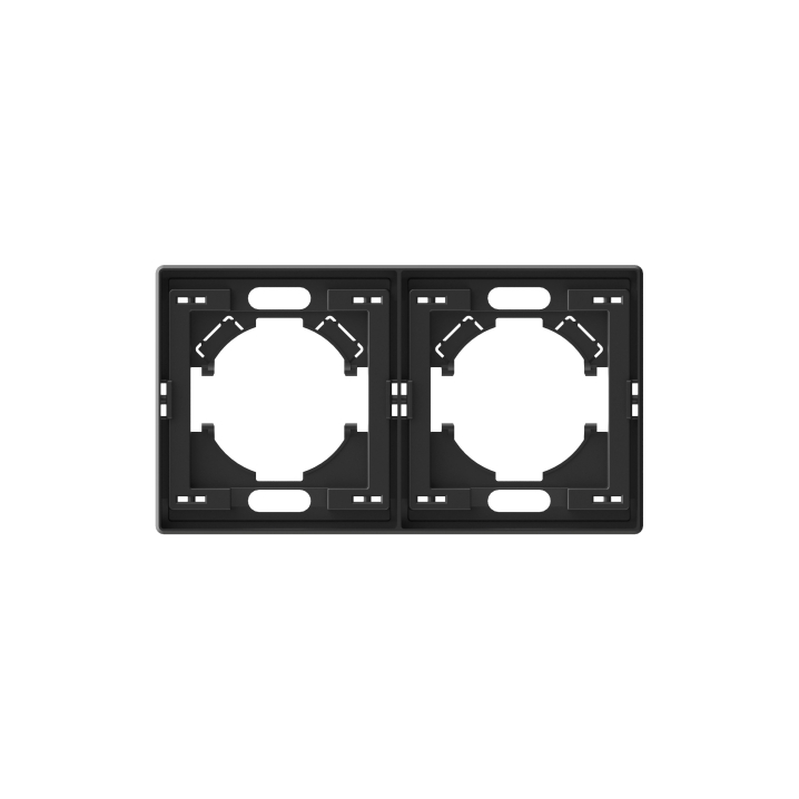 Рамка вугільно-чорна на 2 місця горизонтальна VIDEX NOTA (VF-NT-FR2H-BL) - фото