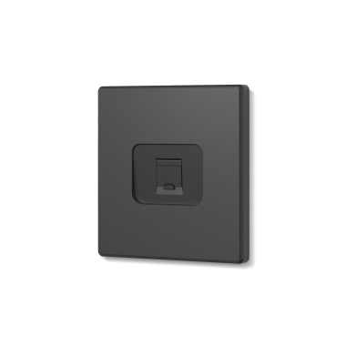 CAT6e single computer socket coal black VIDEX NOTA (VF-NT-SK1PC6-BL) - photo