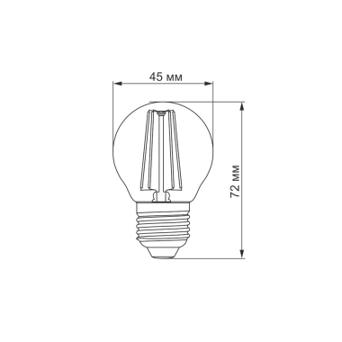 LED лампа TITANUM  Filament G45 4W E27 4100K - фото №3