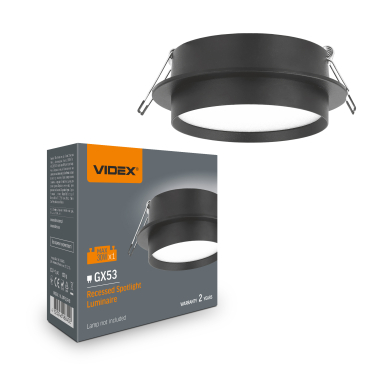Світильник VIDEX під лампу GX53 врізний Круглий Чорний (VL-SPF33R-B) - photo