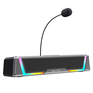 Ігрова колонка SOUNDBAR HAVIT SK221 6W USB+BT RGB Black+Gray - фото №5