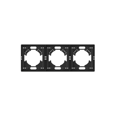 Рамка вугільно-чорна на 3 місця горизонтальна VIDEX NOTA (VF-NT-FR3H-BL) - фото