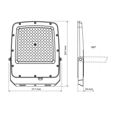 LED Floodlight VIDEX F5 100W 3000-5000-6500K 230V White (VL-F5-100CW) - photo №15