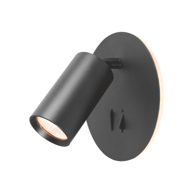 Світильник VIDEX під лампу GU10 настінний з підсвіткою та кнопкою чорний (VL-SPF24E-B) - фото №2