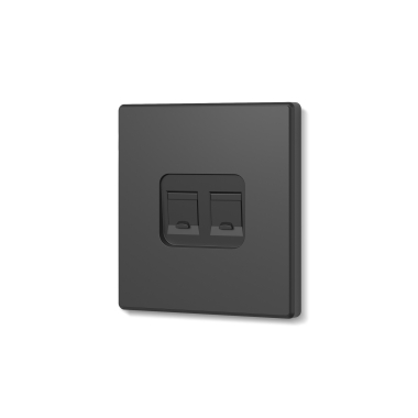 CAT6e double computer socket coal black VIDEX NOTA (VF-NT-SK2PC6-BL) - photo