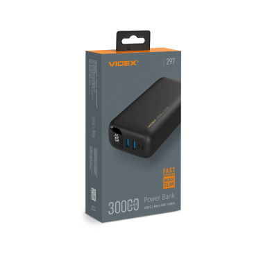 Power Bank 30000mAh VIDEX VPB-297 22.5W Black