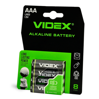 Alkaline battery Videx LR03/AAA 8pcs Blister Card