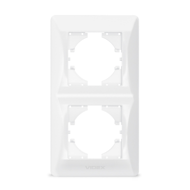 Frame 2 gang vertical white VIDEX BINERA - photo