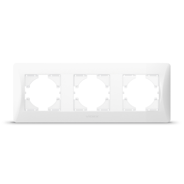 Frame 3 gang horizontal white VIDEX BINERA - photo