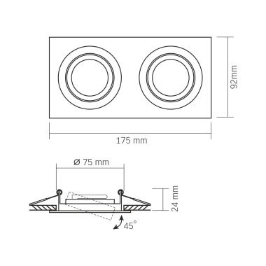 Світильник VIDEX під лампу 2xGU10 врізний Білий (VL-SPF23S-W) - фото №4
