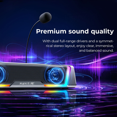 Ігрова колонка SOUNDBAR HAVIT SK221 6W USB+BT RGB Black+Gray - фото №6