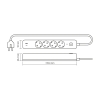 Мережевий подовжувач VIDEX ONCORD з/з 4п 3м (3x1.5мм) 3.4А USB-A+USB-C PD20W з кнопкою White