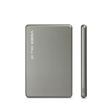 Повербанк з бездротовою зарядкою 5000mAh VIDEX Ultra-Slim VPB-W51S 15W PD20W - фото №2
