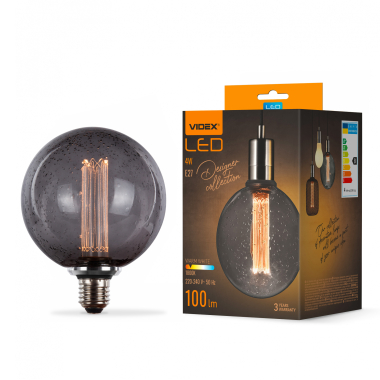 LED лампа VIDEX Filament VL-DI-G125FC1979S 4W E27 1800K Smoke - фото