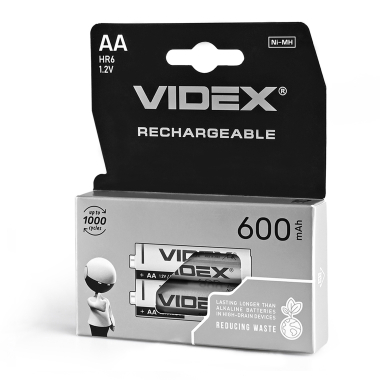 Акумулятори Videx HR6/AA 600mAh double blister/2шт - фото