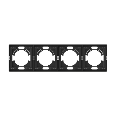 Рамка вугільно-чорна на 4 місця горизонтальна VIDEX NOTA (VF-NT-FR4H-BL) - photo