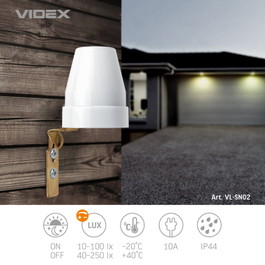 Датчик освітленості VIDEX VL-SN02 10A 220V фотометричний - фото №4