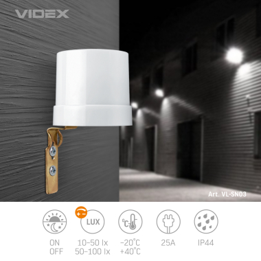 Датчик освітленості VIDEX VL-SN03 25A 220V фотометричний - фото №4
