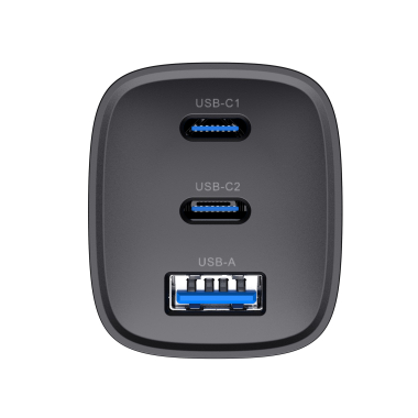 Зарядний пристрій HAVIT UC20 GaN 67W USB-A+2xUSB-C Black - фото №3