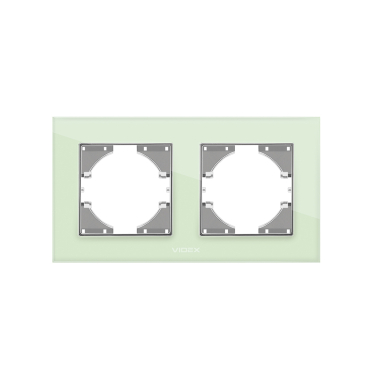 Рамка зелене скло на 2 місця горизонтальна VIDEX BINERA - фото №2
