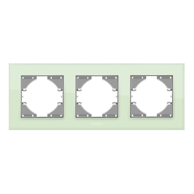 Рамка зелене скло на 3 місця горизонтальна VIDEX BINERA - фото №2