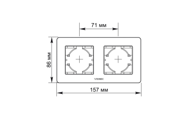 Рамка червоне скло на 2 місця горизонтальна VIDEX BINERA - фото №3