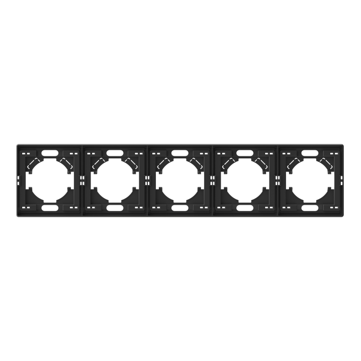 Рамка вугільно-чорна на 5 місць горизонтальна VIDEX NOTA (VF-NT-FR5H-BL) - фото