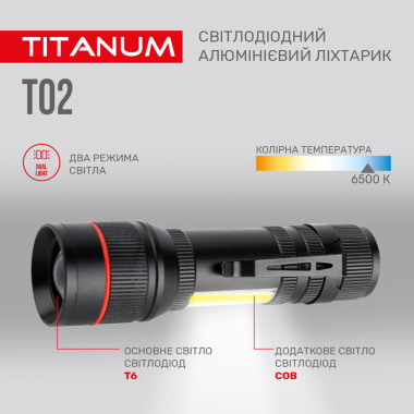 Портативний світлодіодний ліхтарик TITANUM TLF-T02 200Lm 6500K - фото №6