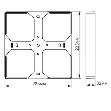 Рамка накладного монтажу безрамкового квадратного світильника VIDEX (VL-DLFS-33SF) - фото №4