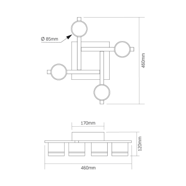 Світильник VIDEX під лампу 4xGX53 накладний Білий (VL-SPF31-4W) - photo №2