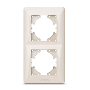 Рамка кремова на 2 місця вертикальна VIDEX BINERA - фото