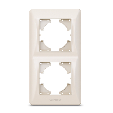 Рамка кремова на 2 місця вертикальна VIDEX BINERA - фото