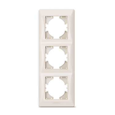 Рамка кремова на 3 місця вертикальна VIDEX BINERA - фото