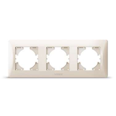 Рамка кремова на 3 місця горизонтальна VIDEX BINERA - фото