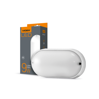 LED світильник IP65 овальний VIDEX 9W 5000K білий - фото