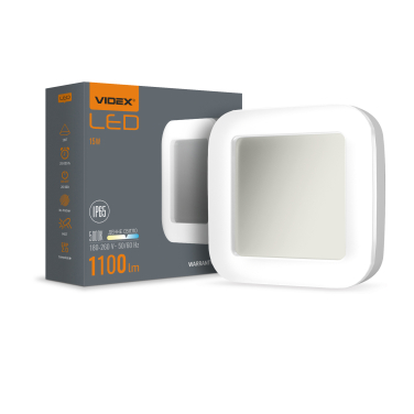 LED світильник ART IP65 квадратний VIDEX 15W 5000K - фото