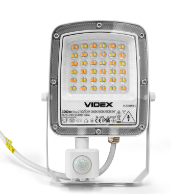 LED Floodlight VIDEX F5 30W 3000-5000-6500K with motion sensor 230V White (VL-F5-030CW-S) - photo №2