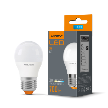 LED лампа VIDEX  G45e 7W E27 3000K - фото