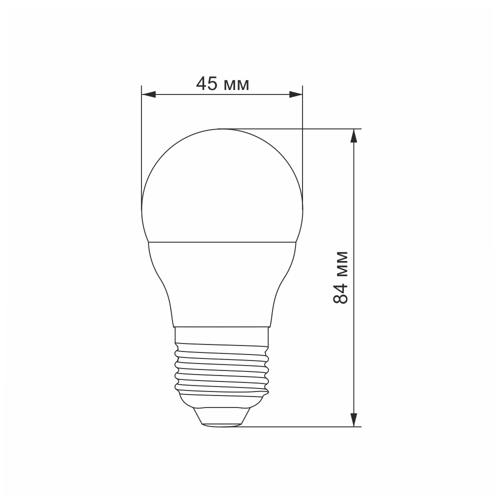 LED лампа VIDEX  G45e 7W E27 3000K