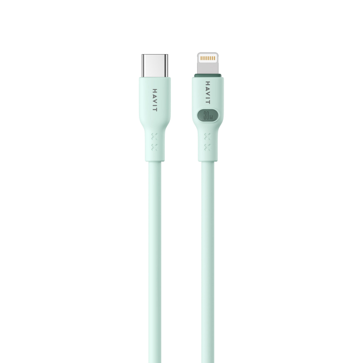 Кабель USB-C - Lightning HAVIT HV-CB6281 PD30W 3A 1м Green - фото