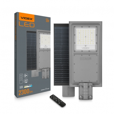 LED ліхтар вуличний автономний VIDEX 2300Lm 5000K (VL-SLSO-082-S)