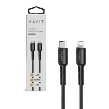 Кабель USB-C - Lightning HAVIT HV-CB6239 PD30W 1м - фото